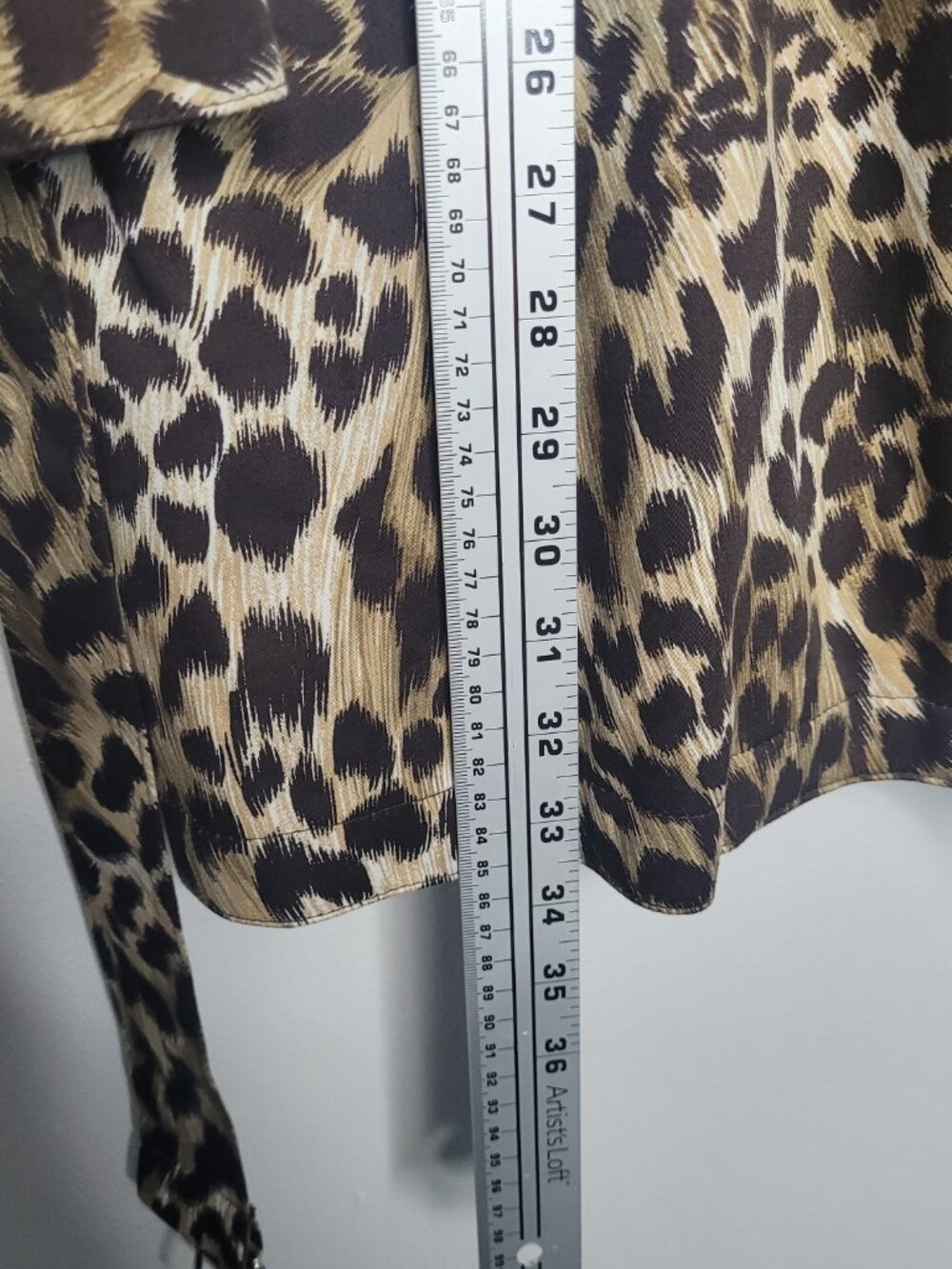 Michael Michael Kors cheetah animal print trench style lined coat size large - Picture 9 of 10